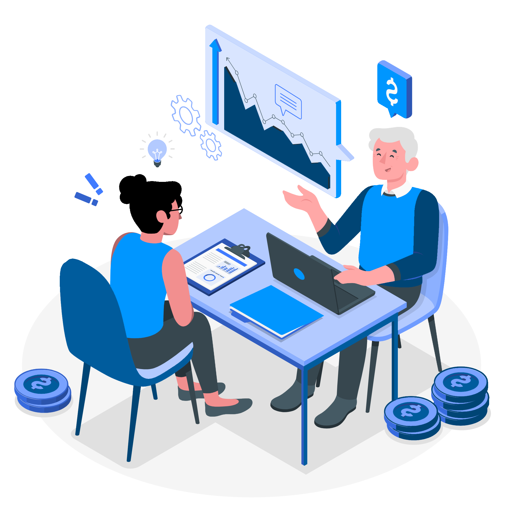 two professionals discussing on guest posting service